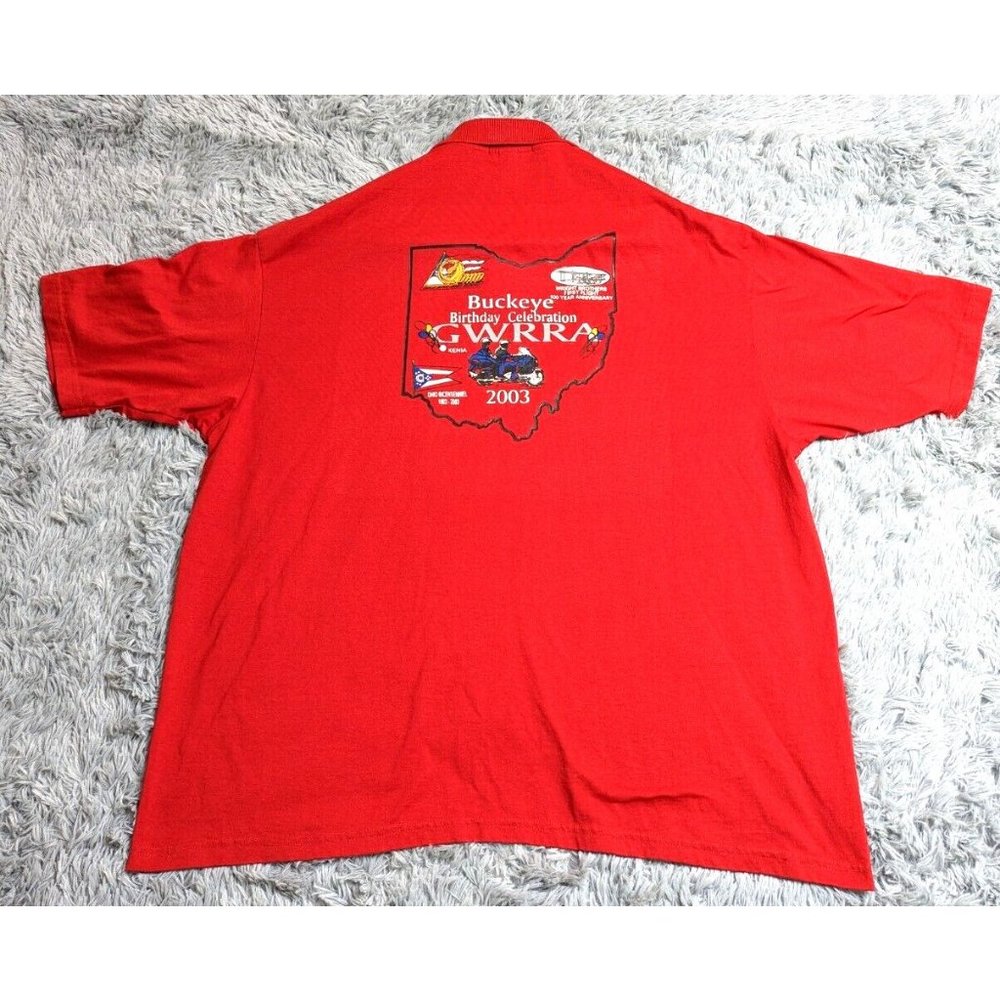 VTG 2003 Ohio Bicentennial Polo Shirt Adult 2XL XXL Gold Wing Road Riders Biker‎
